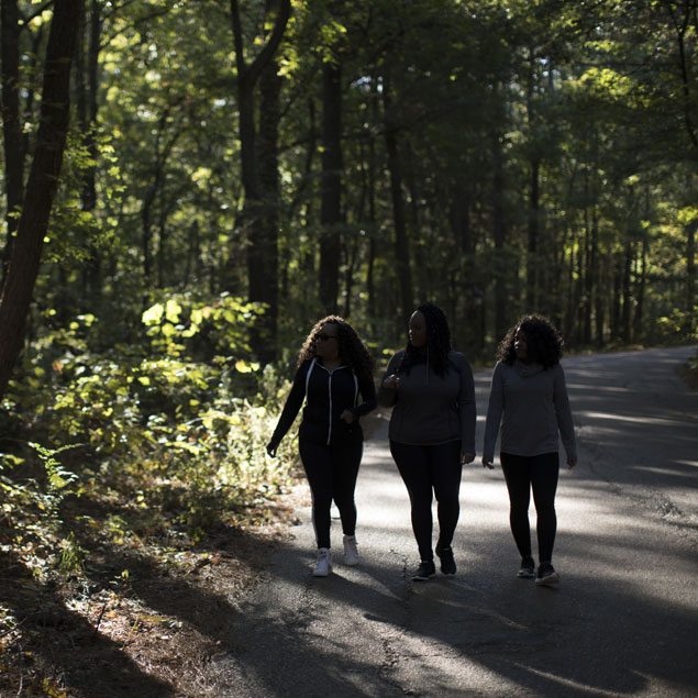 Ladies walking down the Natchez Trace