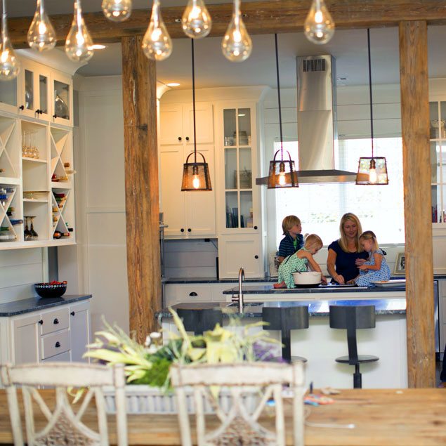 Beautiful kitchen with a family