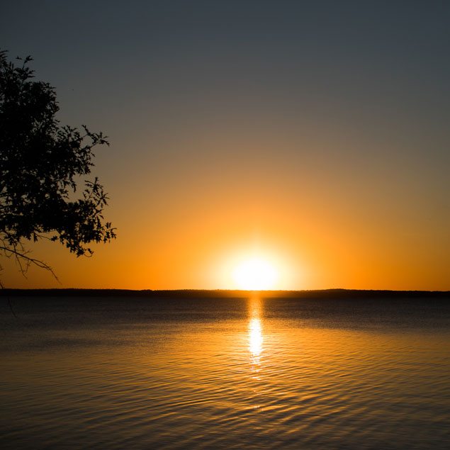The Lost Rabbit reservoir at sunset