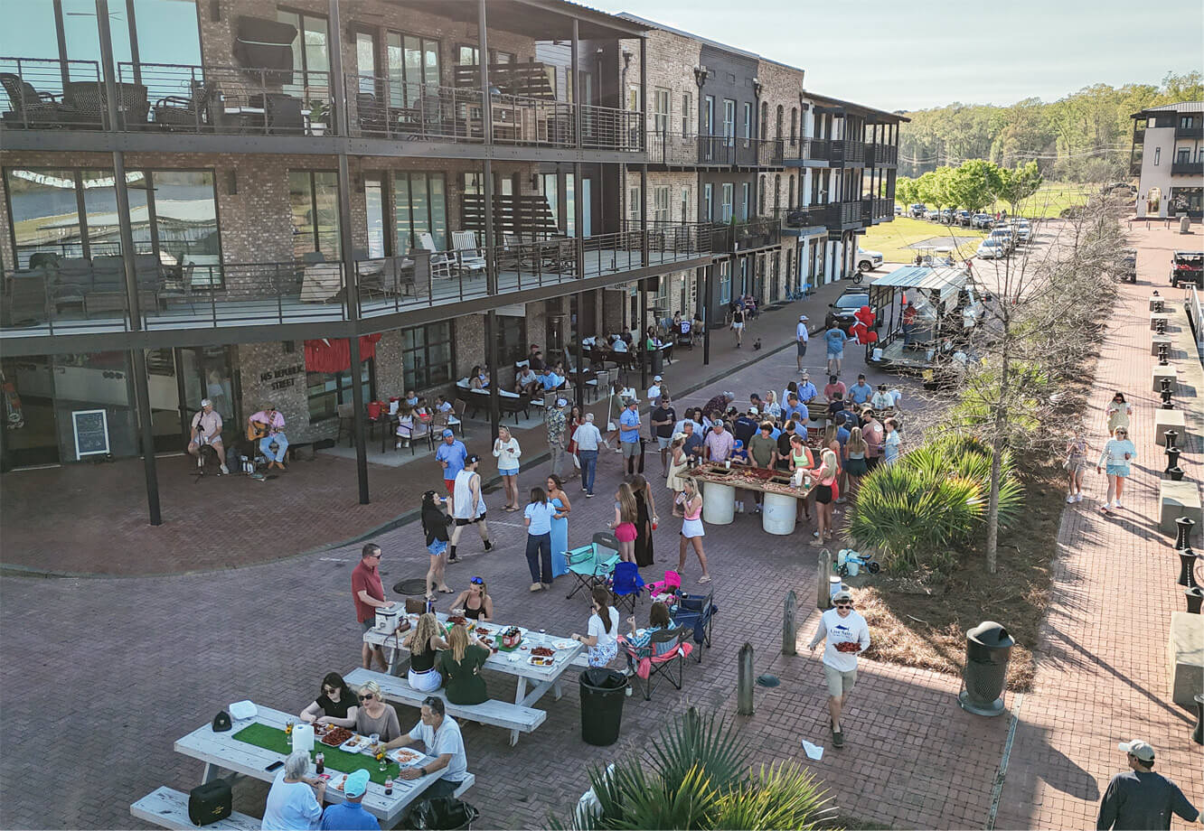 Bird's eye view of a Town Center event
